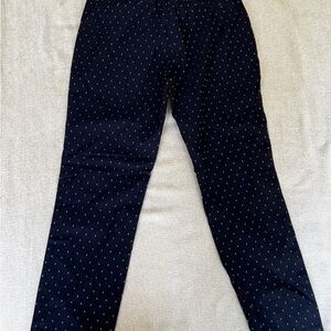 Zara Women's Basic Collection Cropped Trousers Navy Blue Polka Dot Size M